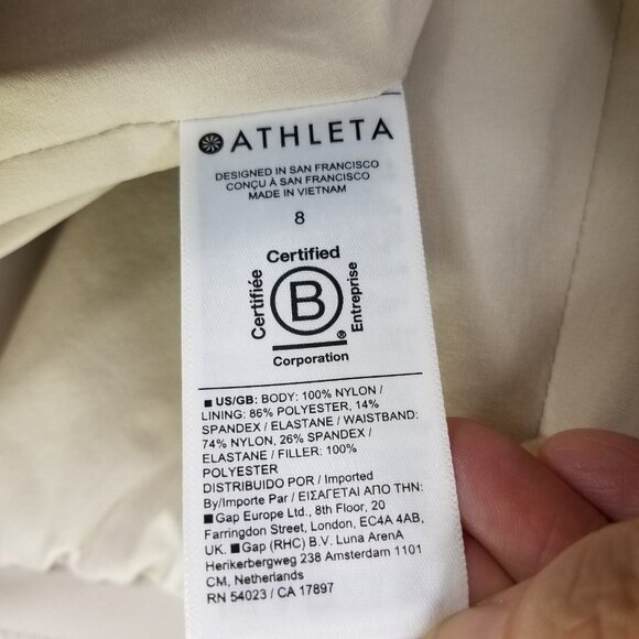 Athleta Apres Ski Shorts Women's 8 Solstice Quilted Cream Pull On Pockets NEW - Picture 12 of 16